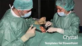  Presentation with dental radiology dentist and assistant - PPT theme consisting of anesthesia medical eye doctor - dentist at work in dental background and a seafoam green colored foreground