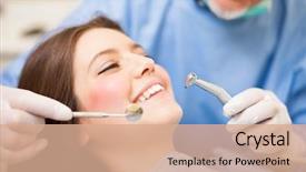  Presentation with treatment - Audience pleasing presentation consisting of dentist doing a dental treatment backdrop and a coral colored foreground