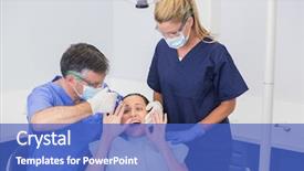  Presentation with dentist - Slide deck featuring dentist doing injection and patient background and a  colored foreground