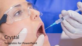  Presentation with injection - Cool new slide deck with dentist doing injection to his backdrop and a coral colored foreground