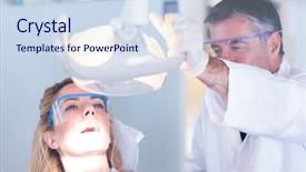  Presentation with patients - Colorful PPT layouts enhanced with dentist examining a patients teeth in chair under bright light at the dental clinic backdrop and a sky blue colored foreground