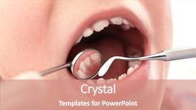  Presentation with dentist - Slide set featuring dentist examining boy's teeth background and a coral colored foreground