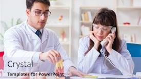  Presentation with structure - Slides having dentist explaining student tooth structure background and a sky blue colored foreground