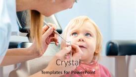  Presentation with treatment - Theme consisting of dentist-explaining-treatment background and a coral colored foreground