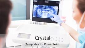  Presentation with dentist - Slide set with young arab man watching football background and a light gray colored foreground