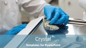  Presentation with orthodontic - Presentation having dentist-hands-holding-removable-orthodontic background and a teal colored foreground