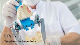  Presentation with dentist - Amazing PPT theme having dentist has prepared a dental backdrop and a soft green colored foreground