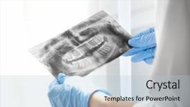  Presentation with teaching - Cool new theme with dentist in gloves teaching radiograph backdrop and a light blue colored foreground