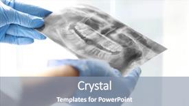  Presentation with teaching - Amazing slide deck having dentist in gloves teaching radiograph backdrop and a light blue colored foreground