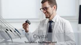  Presentation with jaw - PPT layouts enhanced with dentist-looking-at-photopolymer-jaw background and a  colored foreground