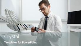  Presentation with jaw - PPT theme with dentist-looking-at-photopolymer-jaw background and a  colored foreground