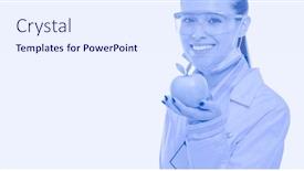  Presentation with tooth brush - Cool new slide deck with dentist medical doctor woman hold green fresh apple in hand and tooth brush dentist doctors woman doctors backdrop and a sky blue colored foreground