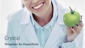  Presentation with tooth brush - PPT theme enhanced with dentist-medical-doctor-woman-hold background and a lemonade colored foreground