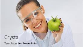  Presentation with tooth brush - Slide deck enhanced with dentist-medical-doctor-woman-hold background and a sky blue colored foreground