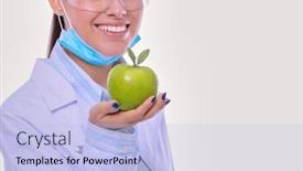  Presentation with tooth brush - Theme enhanced with dentist-medical-doctor-woman-hold background and a  colored foreground