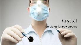  Presentation with mirror neuron - Amazing slide deck having dentist with mirror and hook backdrop and a light gray colored foreground