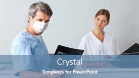  Presentation with dental assistant - PPT layouts enhanced with dentist-next-to-dental-assistant background and a teal colored foreground