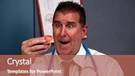  Presentation with dentist - Beautiful presentation theme featuring dentist or oral surgeon smiles backdrop and a  colored foreground