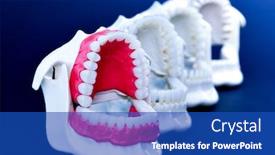  Presentation with orthodontic - Audience pleasing slide deck consisting of dentist-orthodontic-teeth-models backdrop and a cobalt blue colored foreground