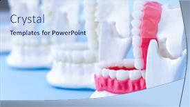  Presentation with orthodontic - Beautiful PPT theme featuring dentist-orthodontic-teeth-models backdrop and a sky blue colored foreground
