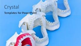  Presentation with orthodontic - Slide deck having dentist-orthodontic-teeth-models background and a light blue colored foreground