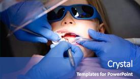  Presentation with pediatric dentist - Slides enhanced with dentist performing dental filling procedure background and a teal colored foreground