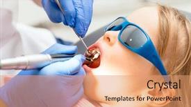  Presentation with pediatric dentist - Presentation enhanced with dentist performing dental procedure background and a coral colored foreground