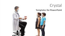  Presentation with face masks - Audience pleasing PPT layouts consisting of dentist-showing-theeth-brushing backdrop and a white colored foreground