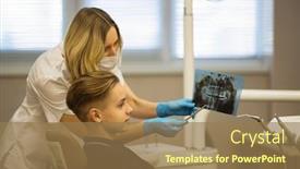  Presentation with jaw - Amazing slide deck having dentist-showing-to-patient-x backdrop and a coral colored foreground