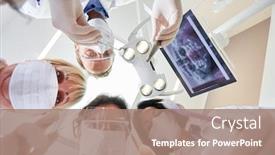  Presentation with maxillofacial surgery - Cool new theme with dentist-team-with-surgical-mask backdrop and a coral colored foreground