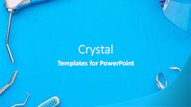  Presentation with dental hygiene - Cool new theme with dentist-tools-over-blue-background backdrop and a light gray colored foreground