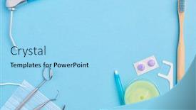  Presentation with dental hygiene - Audience pleasing slides consisting of dentist-tools-over-light-blue backdrop and a arctic colored foreground