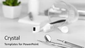  Presentation with toothpaste - Slide set enhanced with dentist tools with toothpaste background and a light gray colored foreground