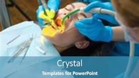  Presentation with cure - Slides with dentist-uses-photopolymer-lamp background and a teal colored foreground