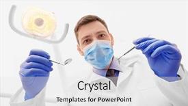  Presentation with periodontal - Beautiful theme featuring dentist with mirror and periodontal backdrop and a white colored foreground