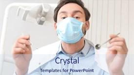  Presentation with periodontal - Slide deck consisting of dentist with mirror and periodontal background and a  colored foreground