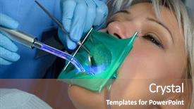  Presentation with dentist - Beautiful theme featuring dentist with patient using dental backdrop and a coral colored foreground