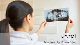  Presentation with dentist - Presentation theme with dentist with x-ray image background and a sky blue colored foreground