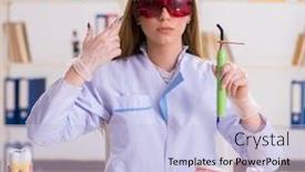  Presentation with dentistry - Amazing PPT layouts having dentistry-student-practicing-skills backdrop and a light blue colored foreground