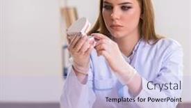  Presentation with dentistry - Beautiful PPT layouts featuring dentistry-student-practicing-skills backdrop and a light blue colored foreground