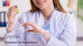  Presentation with dentistry - Presentation design consisting of dentistry-student-practicing-skills background and a light blue colored foreground