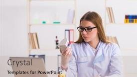  Presentation with dentistry - Beautiful PPT theme featuring dentistry-student-practicing-skills backdrop and a mint green colored foreground