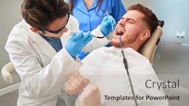  Presentation with dentist - Theme having dentists-at-work-regular-dentist background and a light gray colored foreground