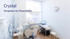  Presentation with dental office - Beautiful slides featuring dentist's office dental backdrop and a sky blue colored foreground