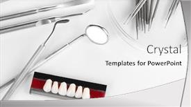  Presentation with denture - Audience pleasing slides consisting of denture-with-dental-tools-isolated backdrop and a white colored foreground