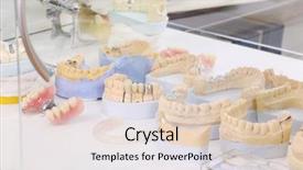  Presentation with dentures - Slides with dentures in modern dental background and a lemonade colored foreground