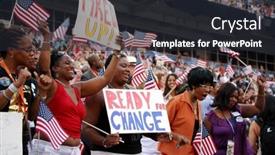  Presentation with posters - Audience pleasing slide deck consisting of denver-aug-28-supporters backdrop and a wine colored foreground