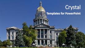  Presentation with capitol - PPT theme having denver colorado capitol in summer background and a ocean colored foreground