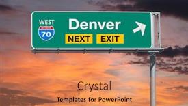  Presentation with freeway - Cool new presentation theme with denver-colorado-route-70-freeway backdrop and a coral colored foreground