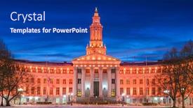  Presentation with colorado - PPT theme consisting of denver-colorado-usa-city background and a navy blue colored foreground